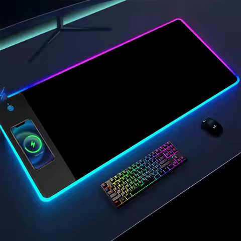 Wireless Charging White Mouse Pad Desk Carpet Mouse Mat Gaming Laptops Pc Gamer Accessories Computer Mat RGB Xxl Mousepad
