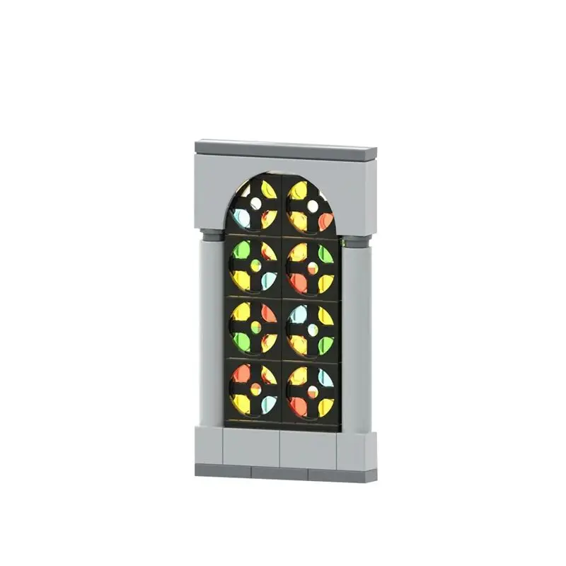 44 pçs MOC-152150 blocos de construção de janela de vidro manchado criativo igreja pintado diy decoração montado tijolos brinquedos presente do miúdo
