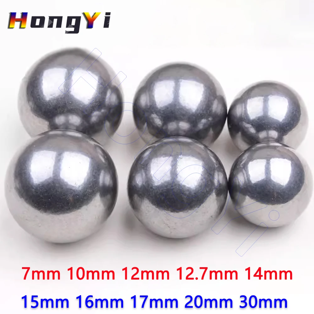 1/5/10 buah bola besi padat tidak keras Q235 manik-manik bulat halus Dia 7 10 12 12.7 14 15 16 17 20 30mm