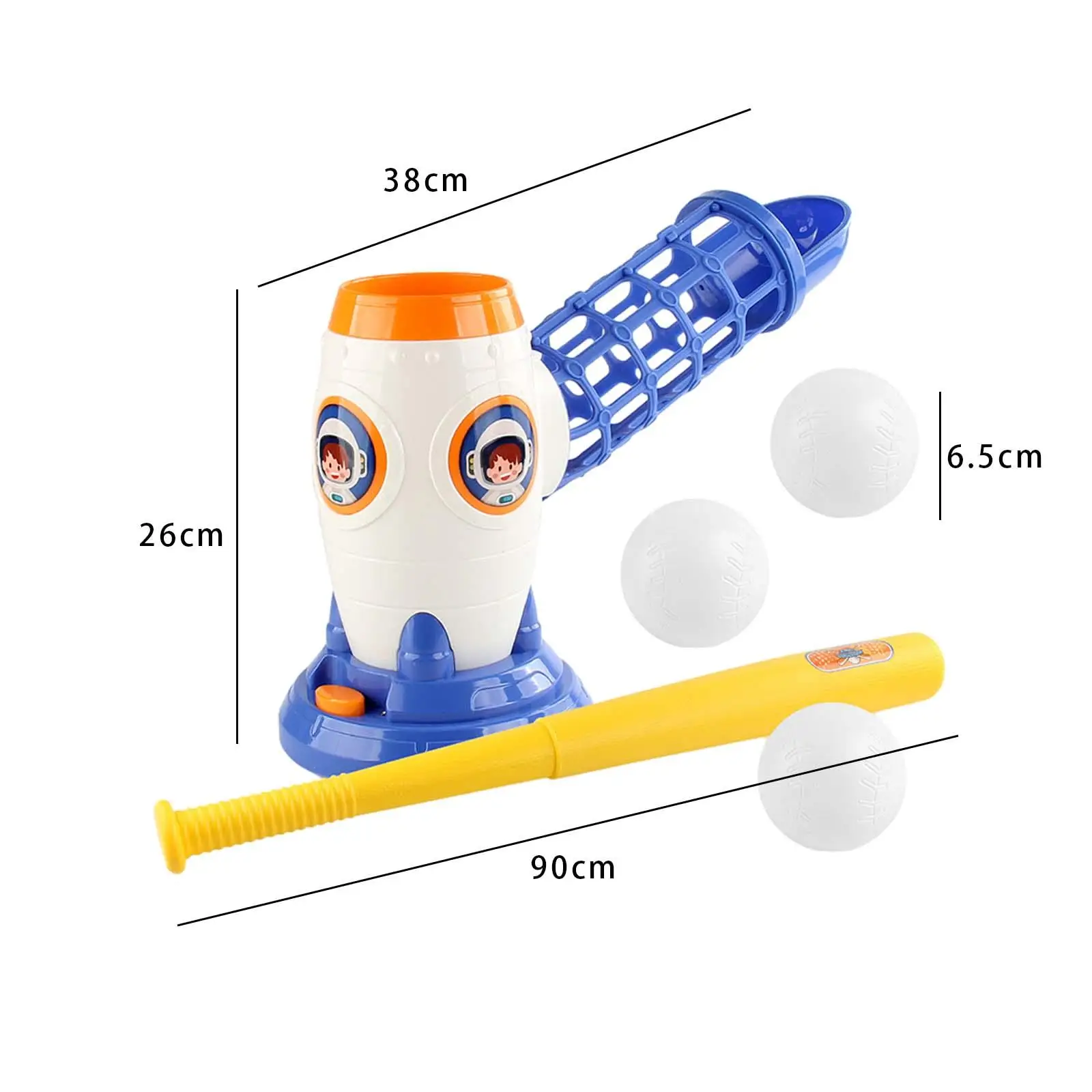 Kids Baseball Pitching Machine with Collapsible Bat Practicing Baseball Batting Machine for Kids Girls Boys Children Lawn Yard