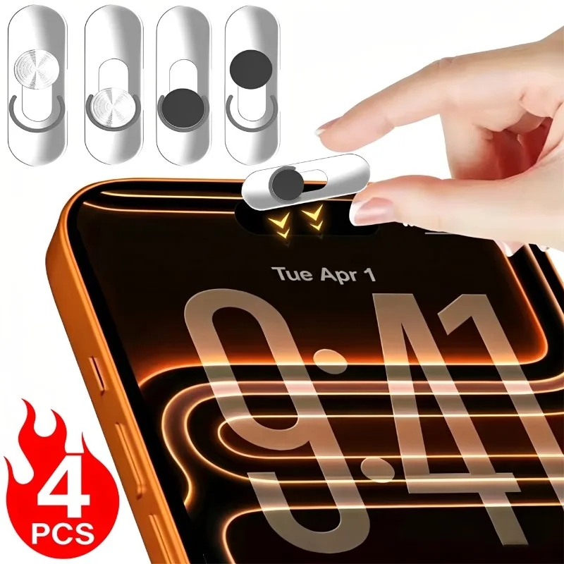 1-4 Stück Frontkamera-Schutzfolie Sichtschutz-Webcam-Schiebeaufkleber für iPhone 17 16 15 14 Pro Max 17e Ultradünne Kamera-Sicherheitsabdeckungen