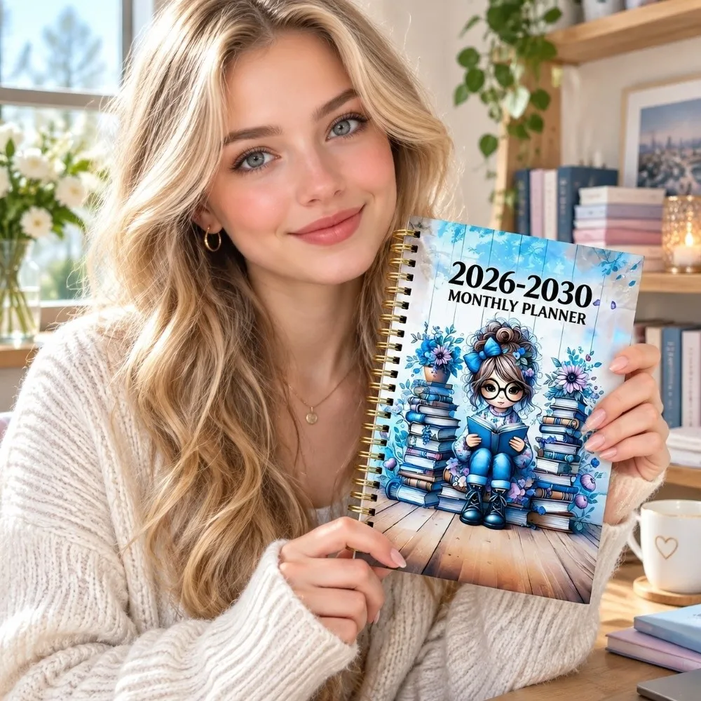 Thick Paper 2026-2030 Planning Notebook Portable Wear-resistant 60-Month Notebook Efficiency Cartoon Women's Cover Notebook