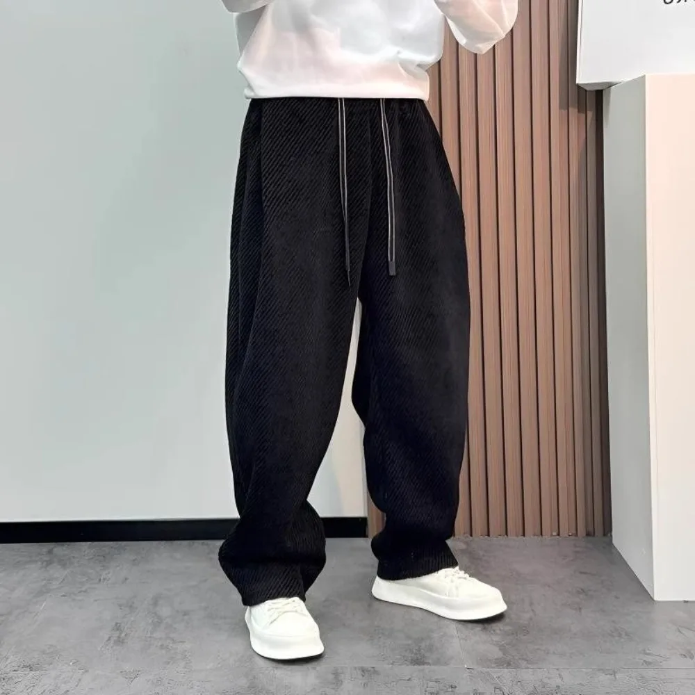 Straight Men's Sweatpants,Invisible Open Crotch Outdoor Sex Diagonal Stripes Mopping Casual Pants,Fashion Wide Legs Trousers