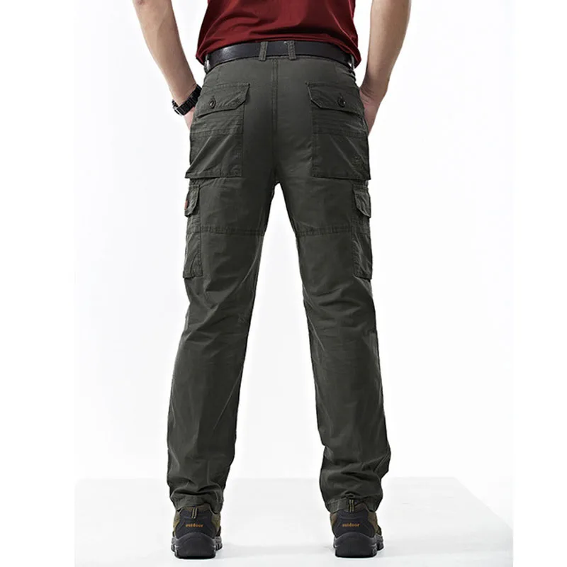 Thicken Cargo Pants Men Casual Cotton Baggy Multiple Pockets Trousers Male Commuter Combat Wear-resistant Military Mens Pants