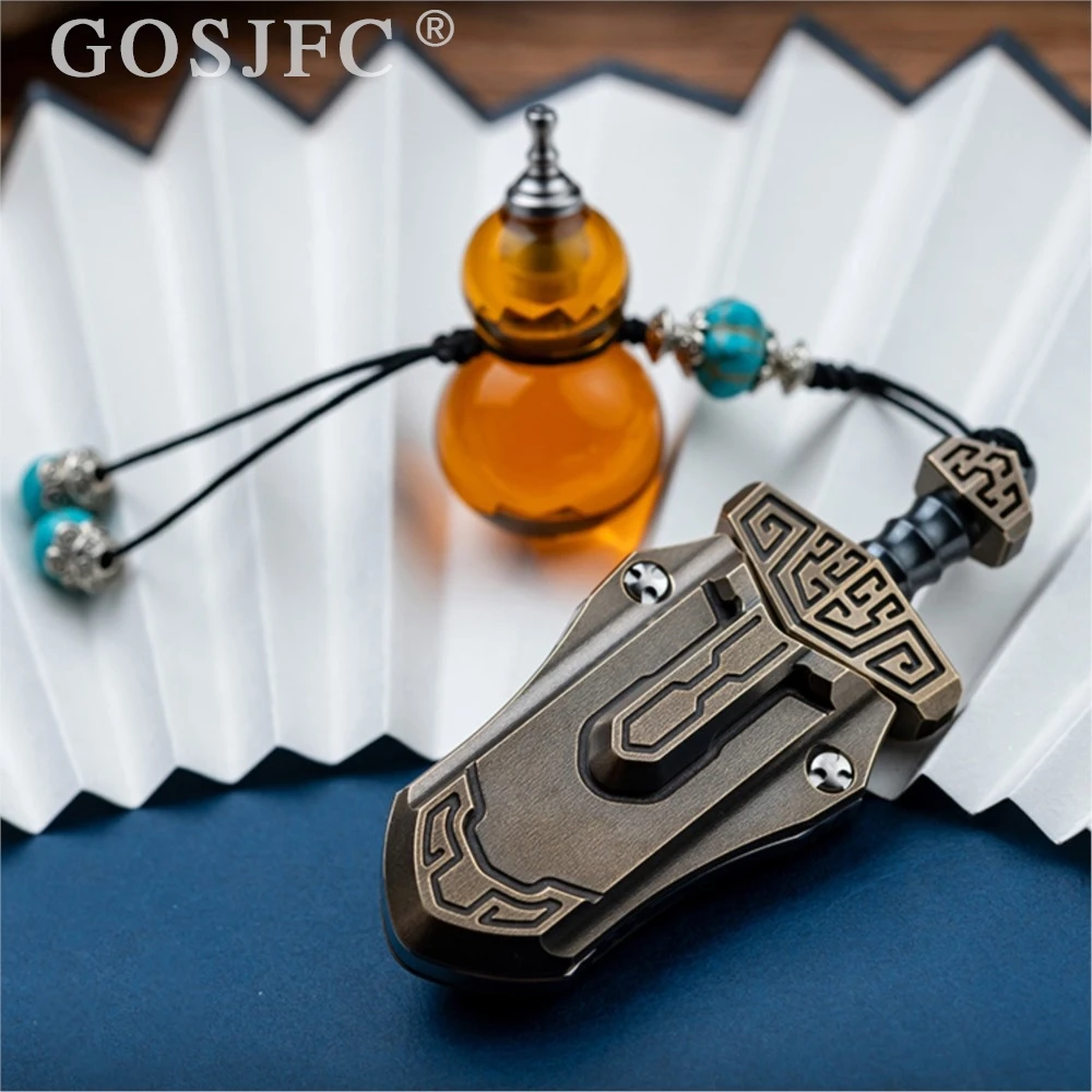 WANWU EDC Taia Sword Zirconium Mechanical Magnetic Push Slider Metal Toys Decompression Portable Office Fidget Toys