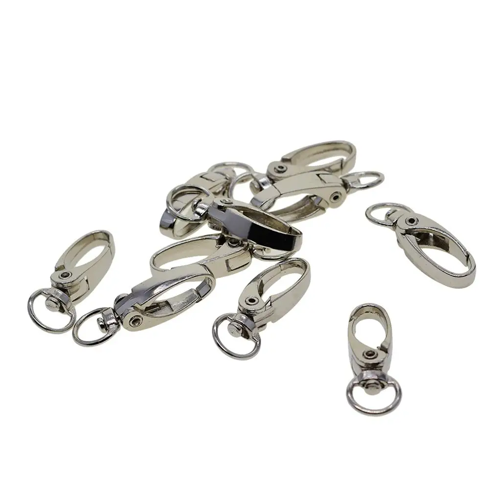 2-6pack 10 Pieces Swivel Snap Lobster Clasp Clips Keychain Key Rings DIY