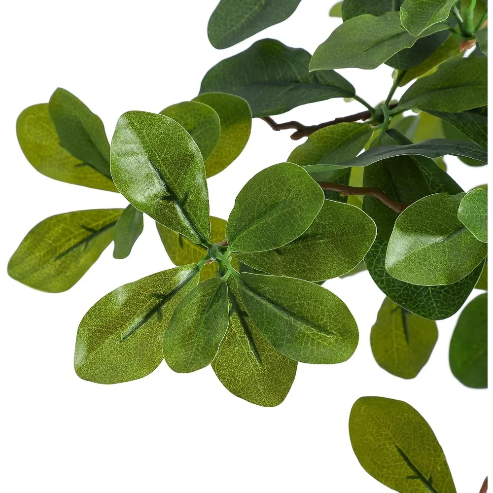 Oliveite preto artificial de 6 pés de altura com 100 luzes LED para uso interno em pote de plástico