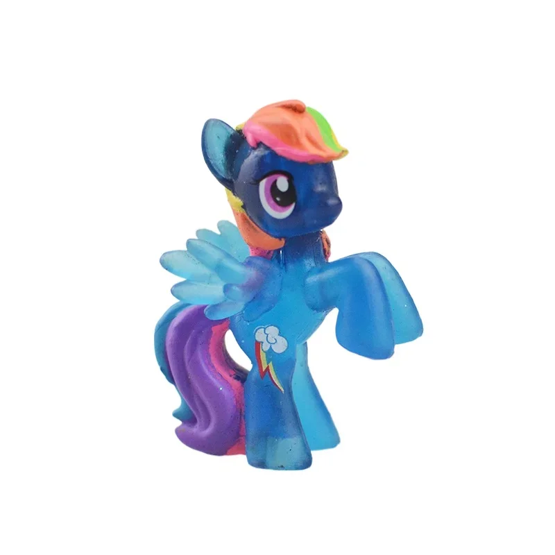 Hasbro My Little Pony Mini Semi-translucent Applejack Rainbow Dash Griffin Gelada Spike Pinkie Pie Rarity Tabletop Ornament Toys