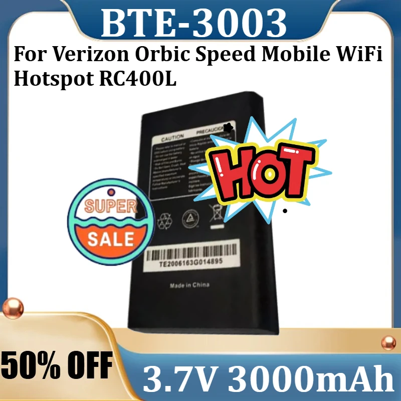 

For Verizon Orbic Speed Mobile WiFi Hotspot RC400L New BTE-3003 3.7V 11.1Wh 3100mAh Replacement Battery