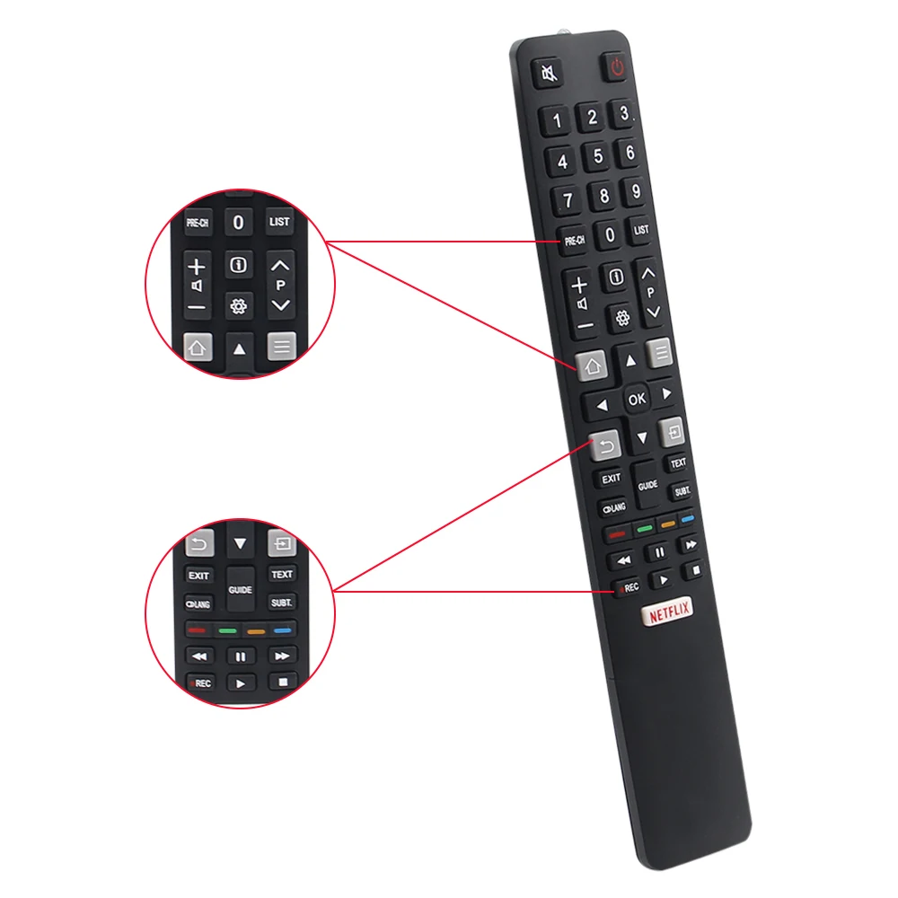 1pc Remote Control Replacement RC802N YA12 for TCL 4K UHD LCD /LED Smart TV with REC U43P6046/U55C7006/U49P6046/U65P6046