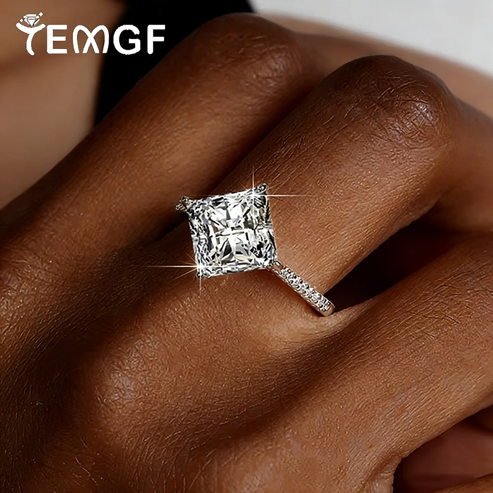 

TEMGF 3CT Moissanite Ring 925 Sterling Silver Wedding Ring for Women Bridal Luxury Sparkling Engagement Anniversary Fine Jewelry