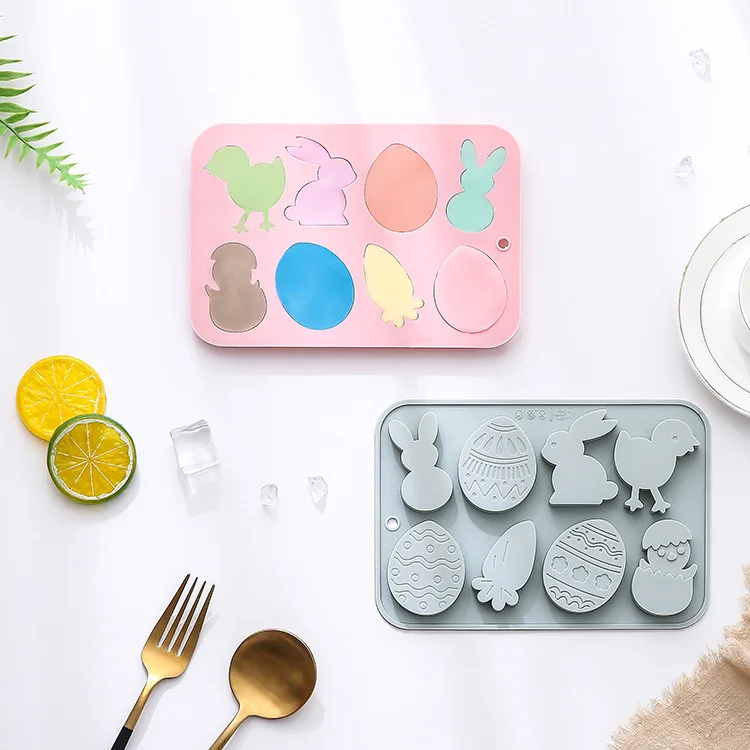 Easter Silicone Mold Chicken Rabbit Egg and Other Modeling Hand Soap Cake Mold Chocolate Mold