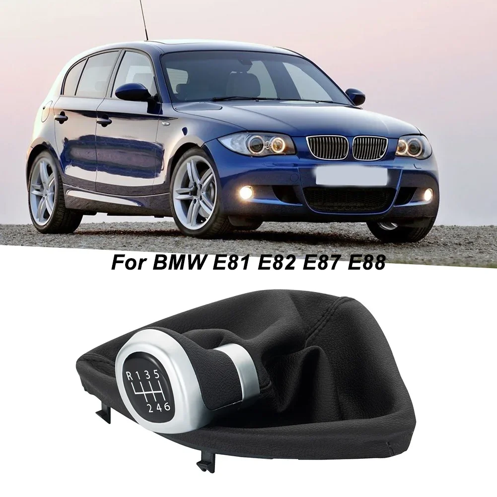 Black Shift Knob For BMW Wear-resistant ABS And Leather Material Easy To Use Light Weight No Deformation Quick Installation