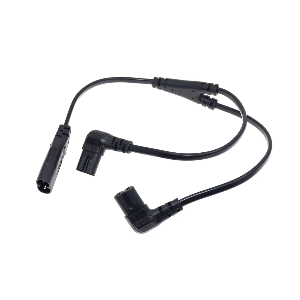 IEC Figure 8 Male to 2 Female 1 in 2 Out AC Power Cable, Length=30CM Black IEC320 C8 to 2X C7 Y Split AC Power Cord