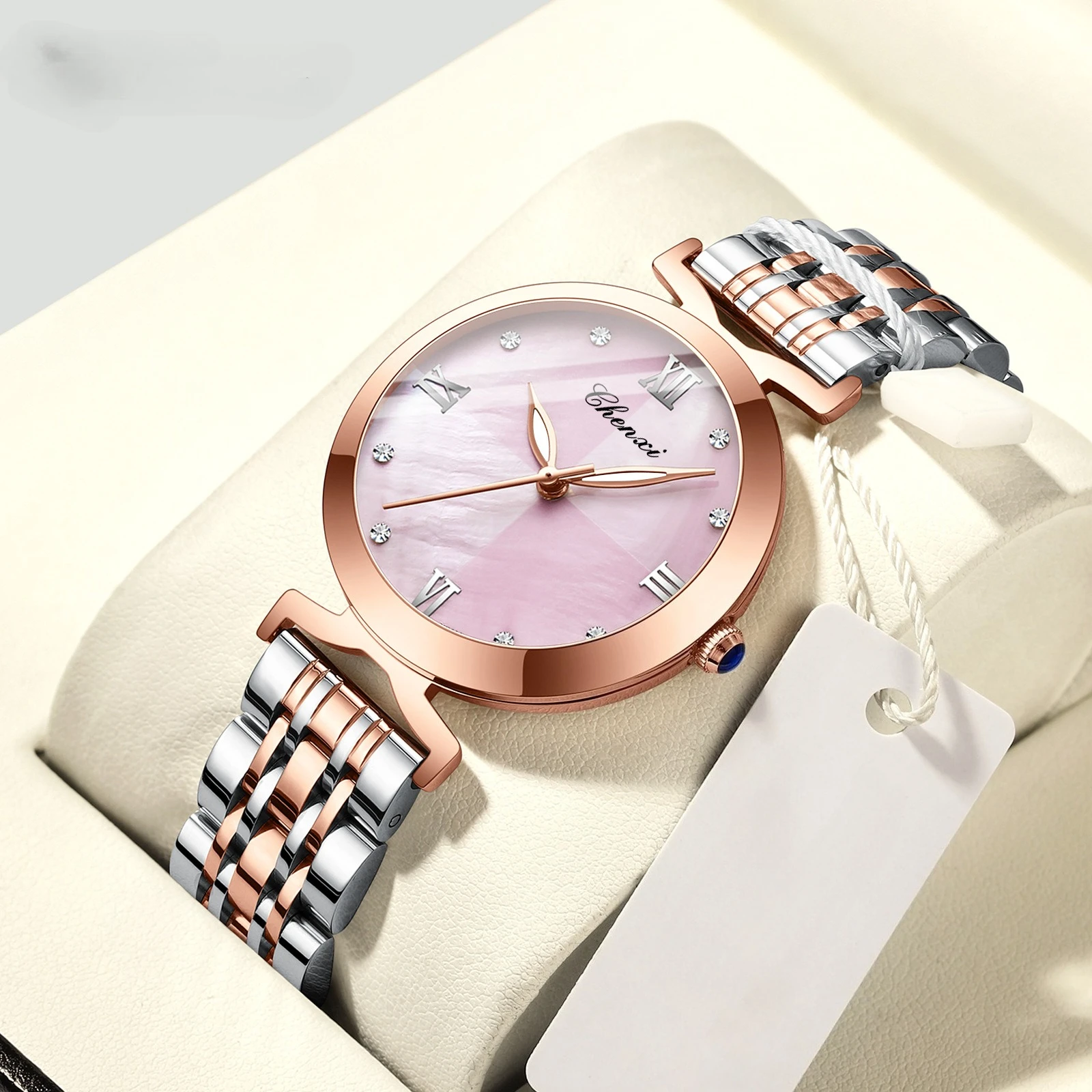 Light Luxury Trendy New Fritillary Quartz Women's Watch Haoshi Gold Solid Steel Belt