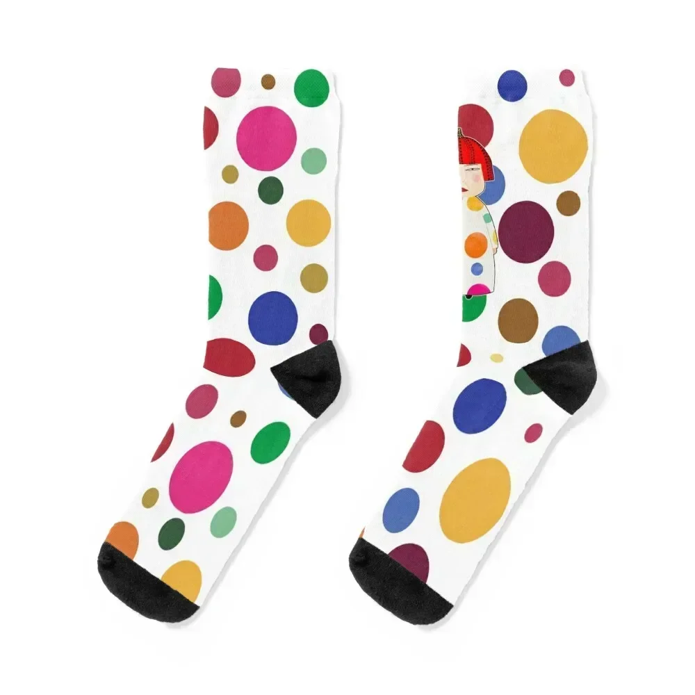

Colorful dots Yayoi Kusama inspired Socks luxury heated golf winter Socks For Man Women's sport anime Climbing Women Socks Men's