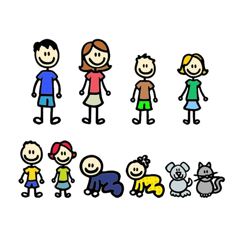 

Happy Family Car StickChildren's games, cartoon vinyl decals for car body design, fun decorations, car sticker accessories