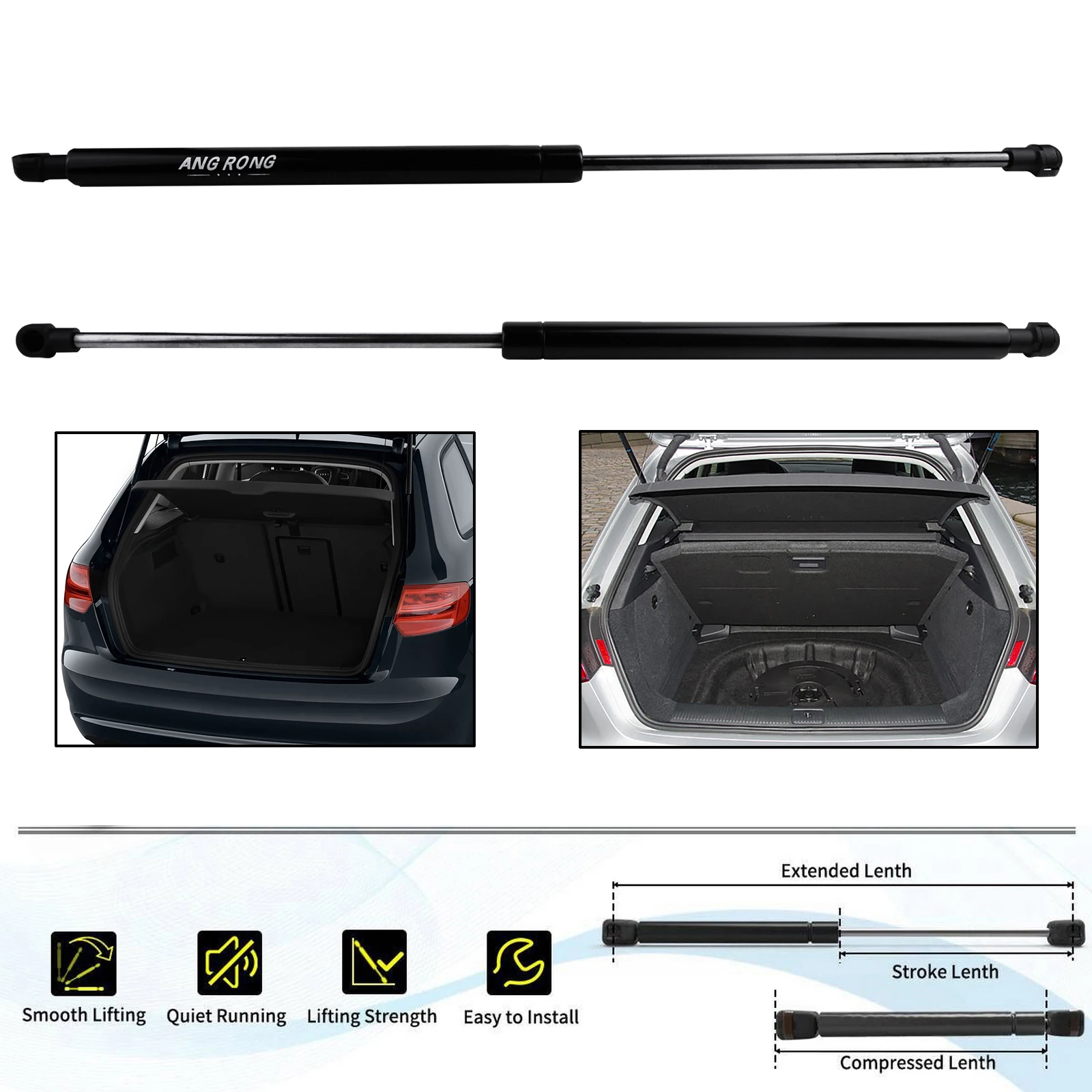 For Audi A3 8P1 Hatchback Rear Boot Trunk Tailgate Gas Struts Lifter 2003-2012