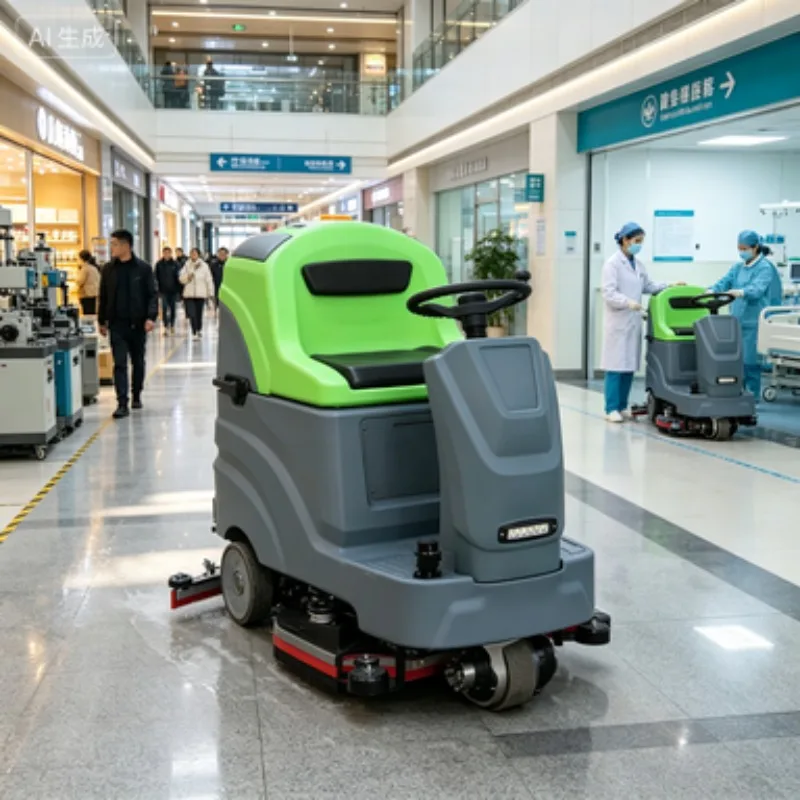 

All-Day Automatic Walk-behind Floor Scrubber with Swappable Battery Powered Design for Non-Stop Operation in Supermarkets