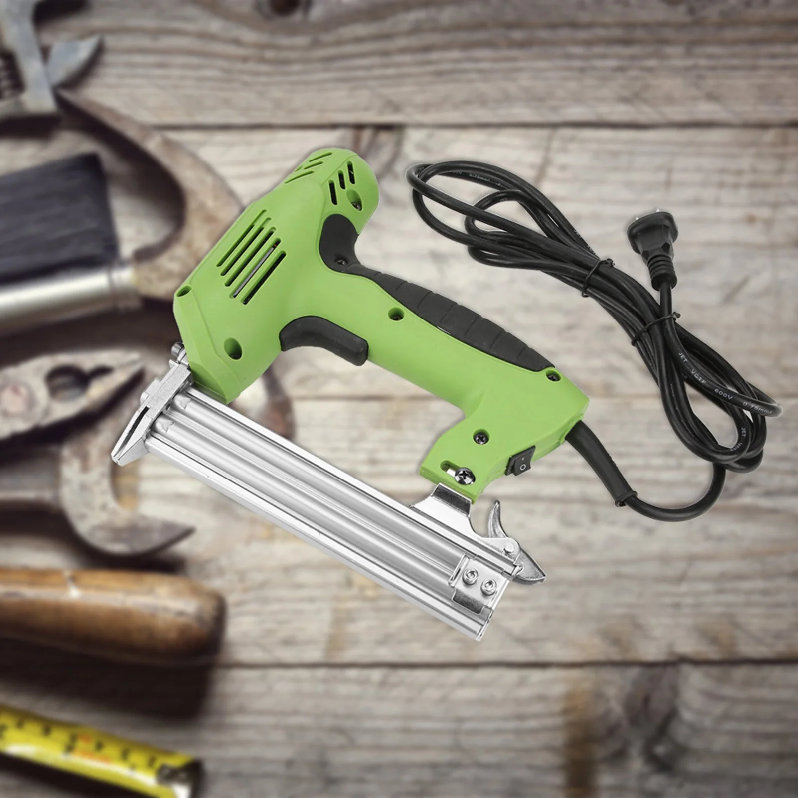 Электрический гвоздезабивной пистолет, эргономичный, с мягкой ручкой, многофункциональный проводной прямой гвоздезабивной станок для изготовления мебели, проводной электрический гвоздезабивной станок