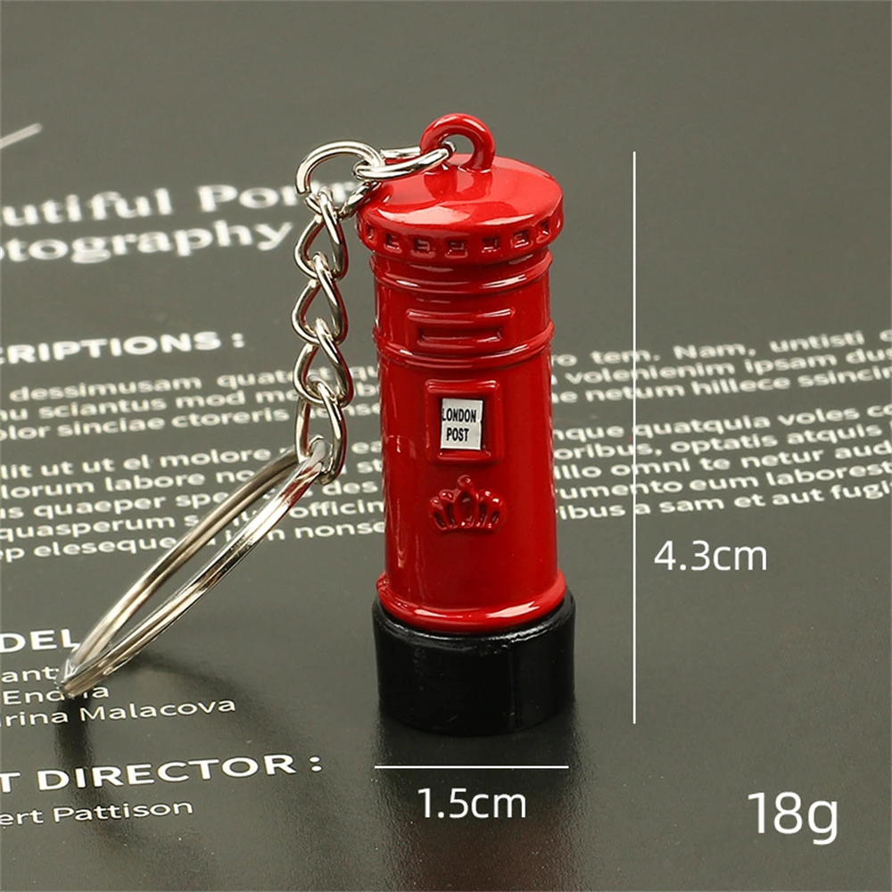 Creative Mini London Telephone Booth Keychain Retro Double Decker Bus UK Mailbox Key Ring Tourist Souvenir Bag Pendent