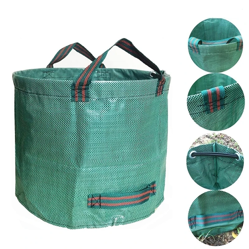 garden leaf bags - reusable heavy-duty garden bags, lawn pool garden greening garden yard garbage storage container leaf bags