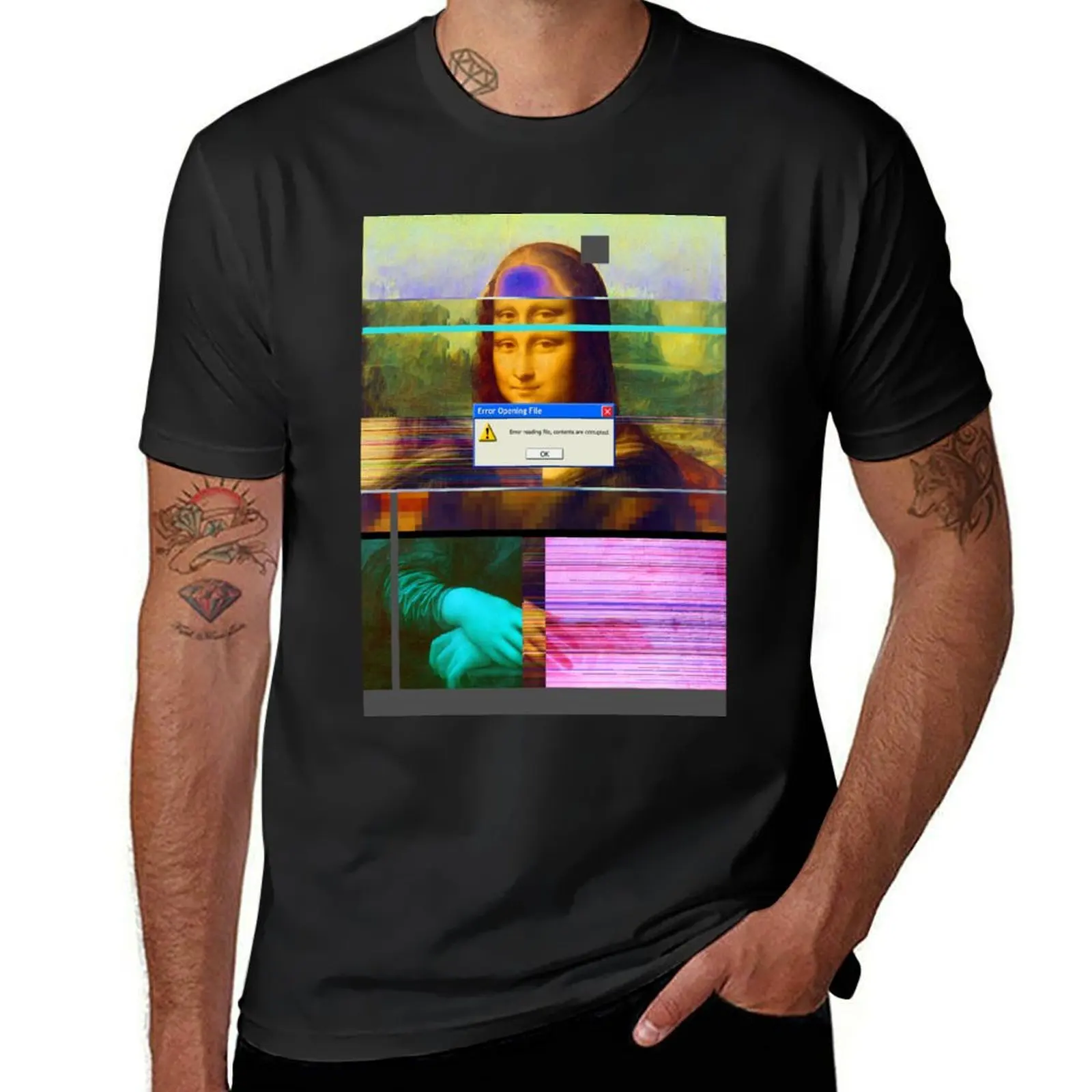 Mona.Lisa._corrupt T-Shirt funnys boys animal print quick-drying mens champion t shirts