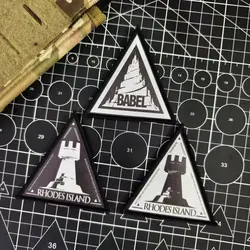IR Arknights Rhode Island Hook & Loop on Clothes Cartoon Reflect Light Morale Badge Patch Decoration for Clothing and Hats