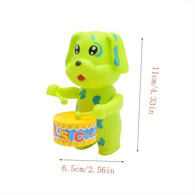 1 SZT. Urocza zabawka nakręcana z motywem królika, psa, słonia, grająca na bębenie, zabawka edukacyjna nakręcana na kluczek, prezent dla dziecka, zabawki nakręcane dla dzieci