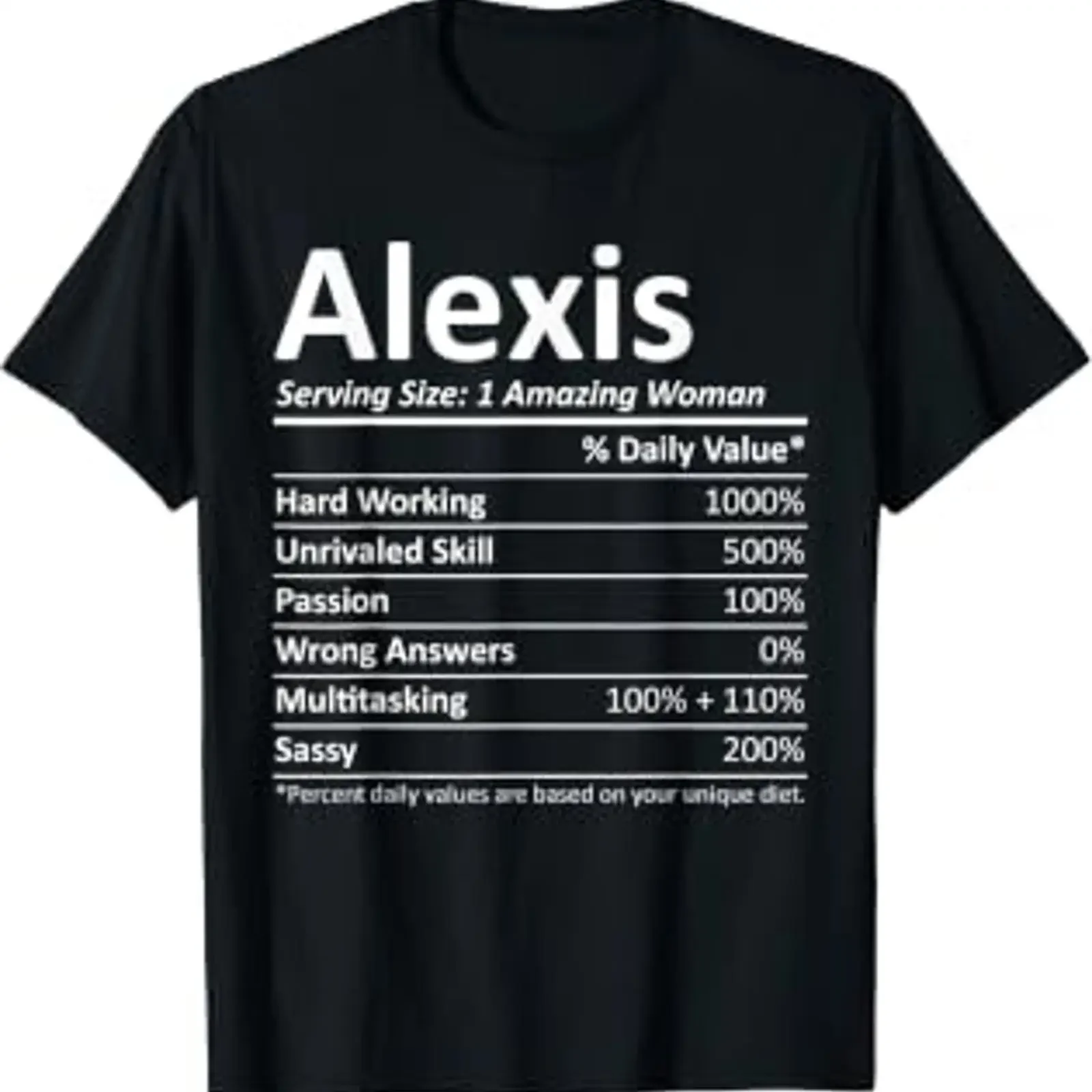 ALEXIS Nutrition Personalized Name Funny Christmas Idea T Shirt vintage Washed Soft designer clothes Breathable fashion