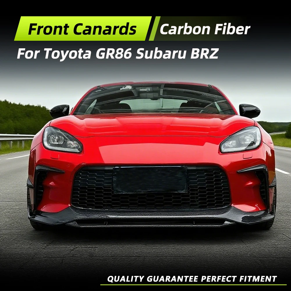 

Передний бампер автомобиля из углеродного волокна, разветвители каналов для Toyota GR86 2022 2023, автомобильные передние разделители губ, лепестки, фартук, комплекты кузова