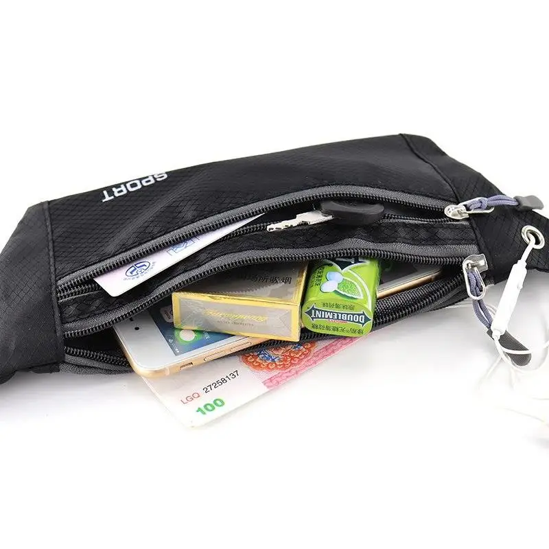 Ultra-Thin Invisble Sports Waist Bag Unisex Running Marathon Fitness Multi-Functional Waterproof Mobile Phone Belt Pouch