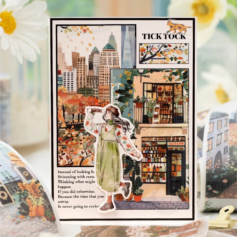 80 مللي متر x 2 متر أربعة مواسم مشهد اشي الشريط ل سجل القصاصات مجلة DIY بها بنفسك مخطط جراب هاتف دفتر الديكور الحرفية هدية لوازم