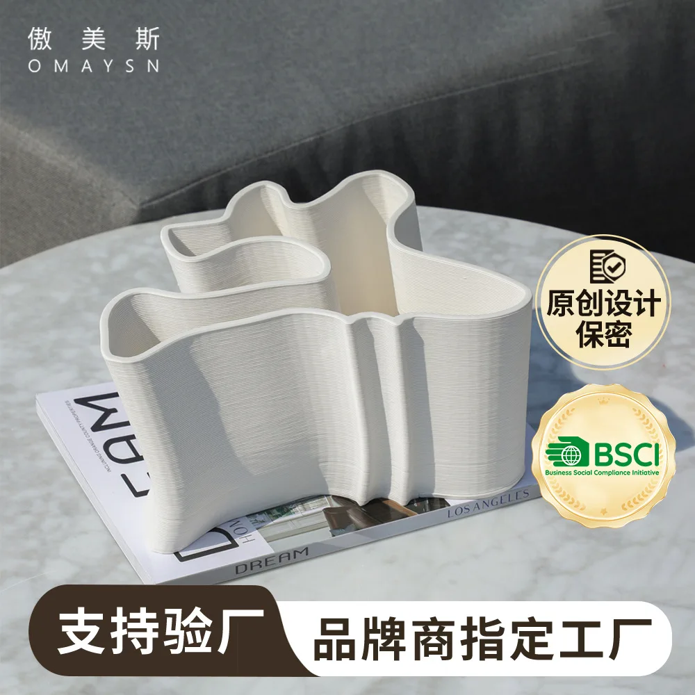 3D printed ceramic vase Omaysn cross-border ceramic decoration office ornament creative art vase