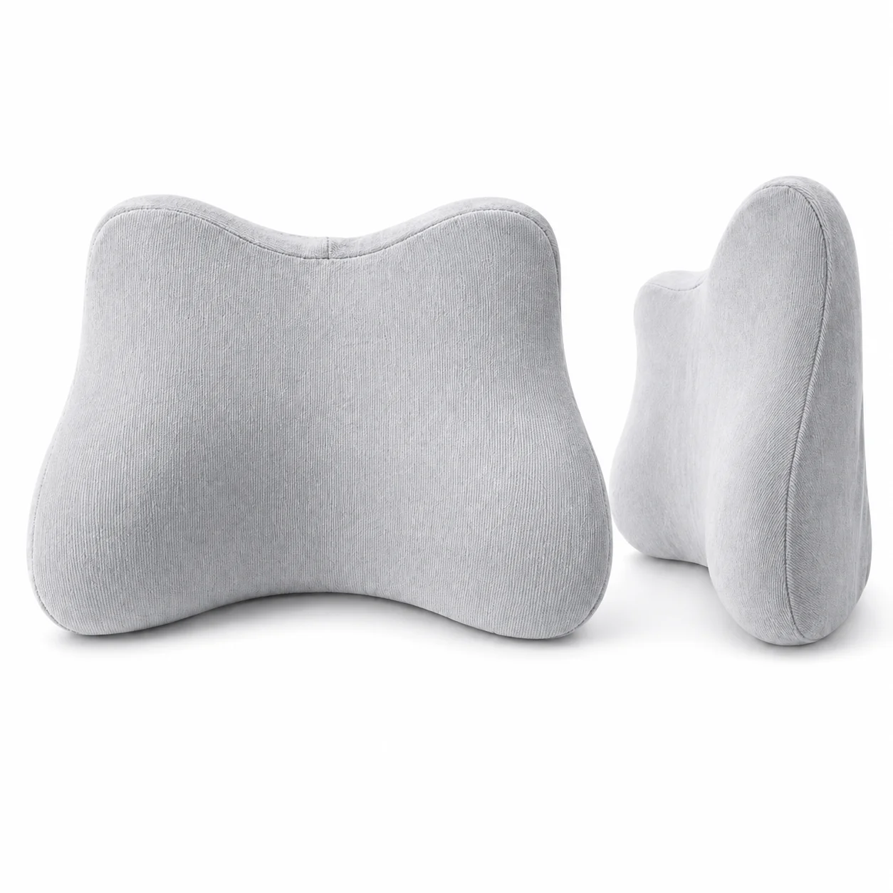 Long Sitting Lumbar Support Pillow for Office Chair and Car, Compact Memory Foam Back Cushion with Soft Corduroy Washable Cover