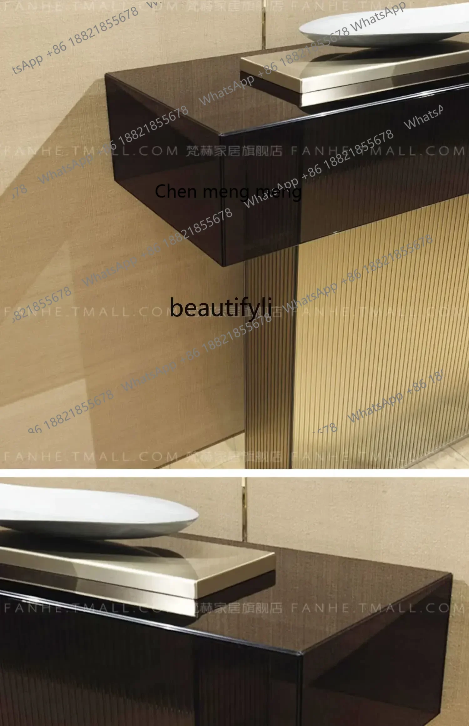 D178   Creative- light luxury stainless steel entrance table Entrance foyer  table Modern light luxury glass entrance