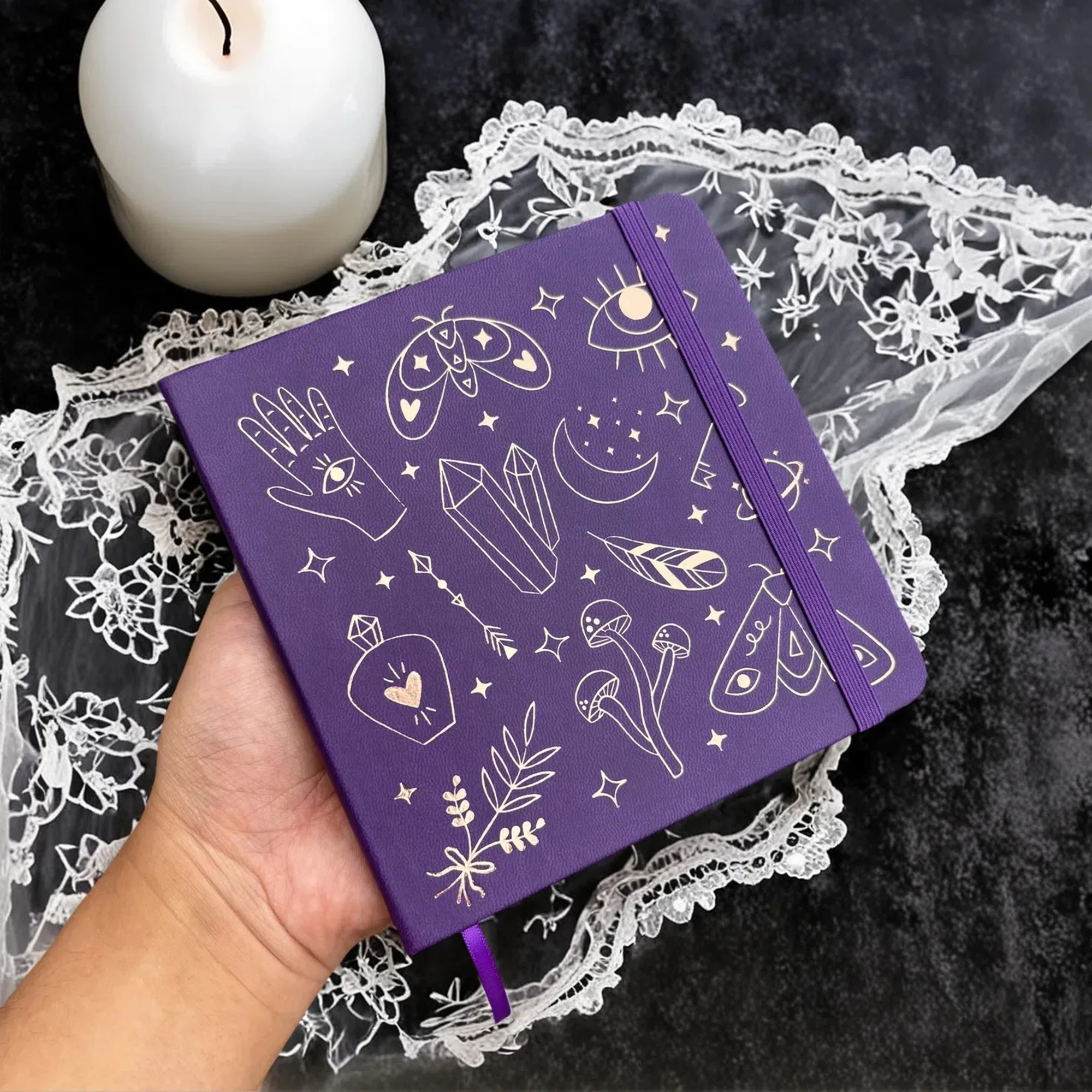 BUKE Square Dotted Journal – 14x14 cm / 5,5"x5,5" | 180 g/m2 Bambuspapier | Boho- und himmlische Folienhüllen – Detail 3