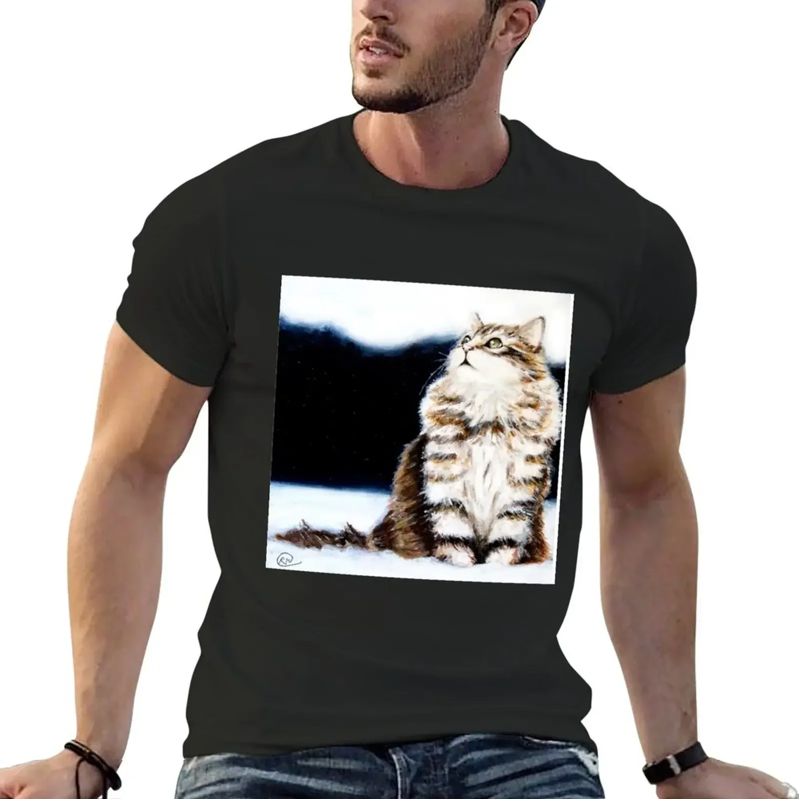 

Norwegian Forest Cat Painting T-Shirt anime tshirt tees hippie clothes sublime mens t shirts