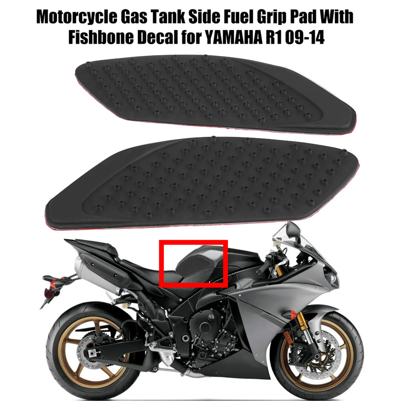 

Fishbone Decal for R1 Gas Side Fuel Motorcycle Gas Side Fuel Grip Pad With Fishbone Decal for R1 09-14