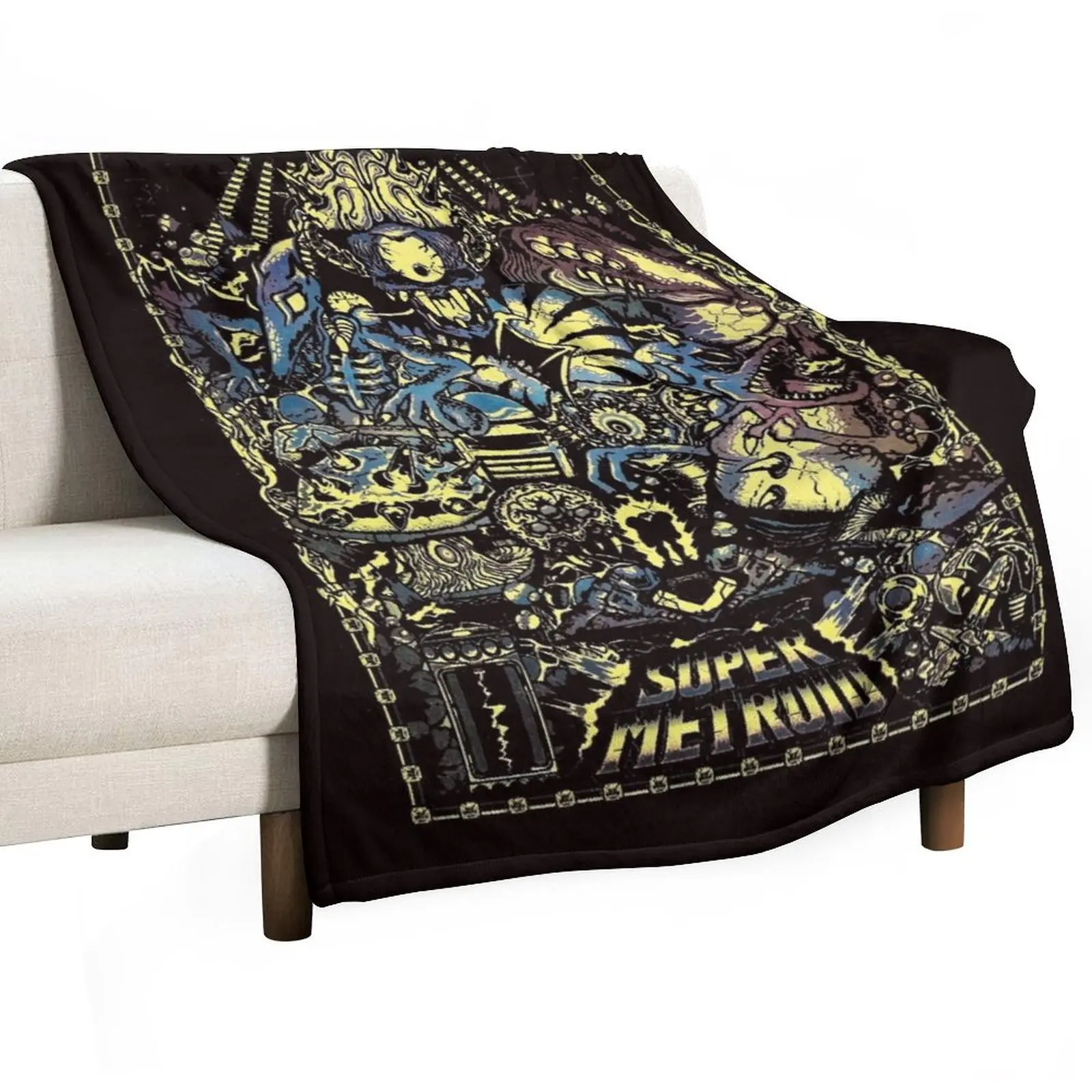 Super Metroid Legacy Type C Throw Blanket Fluffy Shaggy Cute Plaid Blankets