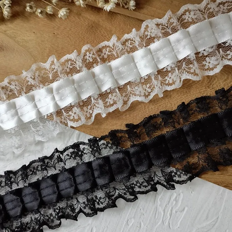 

2-метровые милые и элегантные трехмерные плиссированные кружевные тканевые шторы, аксессуары для одежды, материалы ручной работы, сделай сам