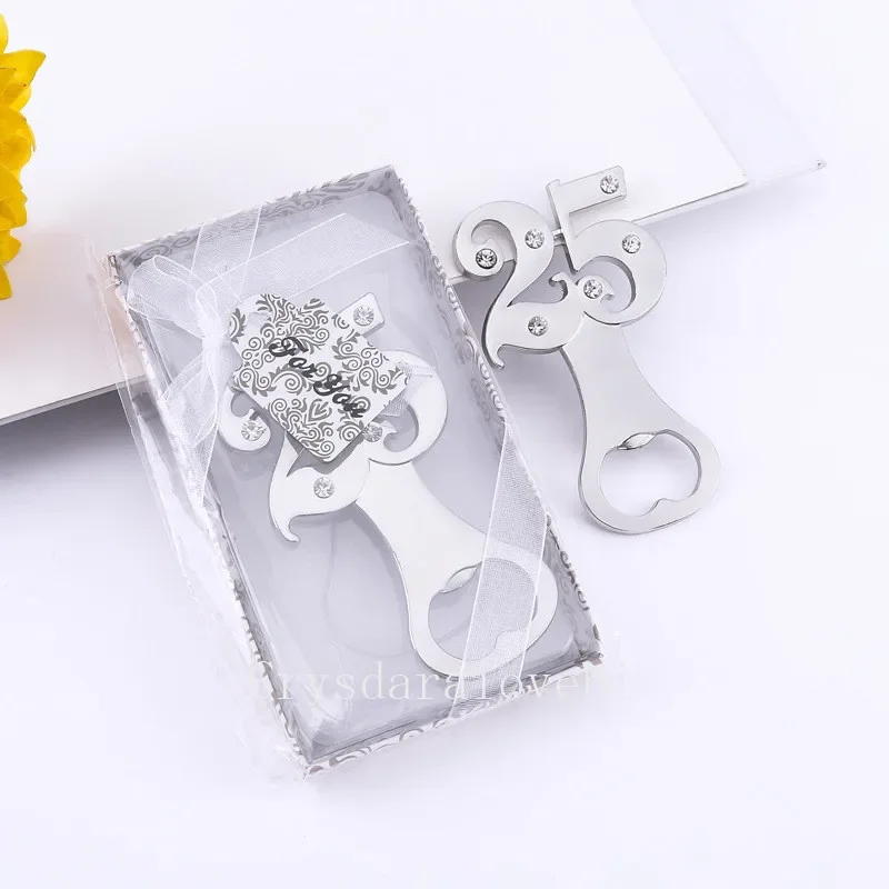 Number 25 Bottle Opener for birthday party Return Gifts for Guest Souvenirs Diamond Wedding Anniversary Beer Opener 10pcs