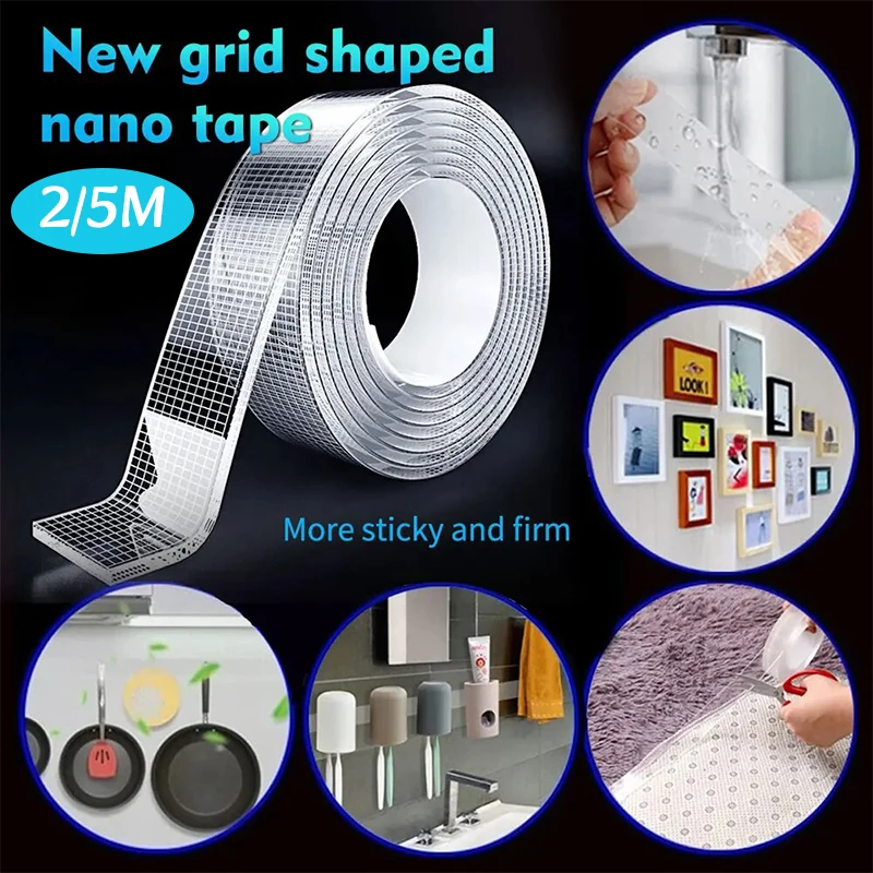 Mesh Nano Doppelseitiges Klebeband Stark Transparent Wasserdicht Spurlos Wiederverwendbar Abnehmbar für Zuhause Büro Wandbefestigung