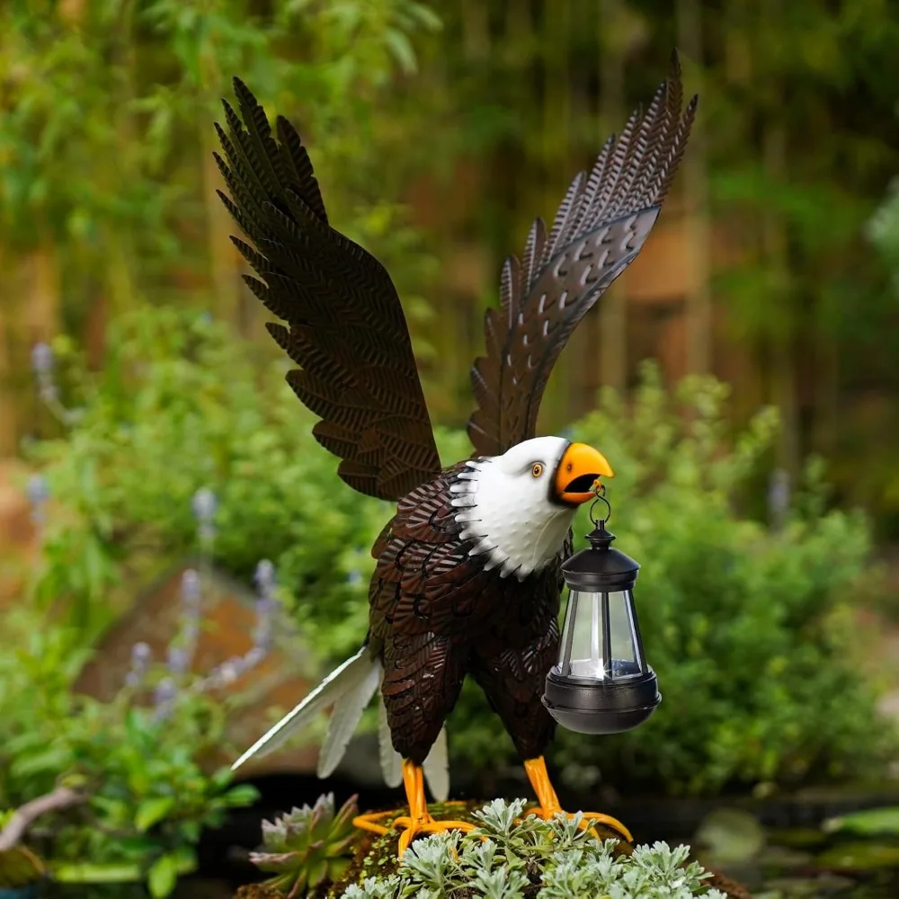 Metal Bald Eagle Large Outdoor Statues,Yard Decorations Outdoor Garden Sculptures & Statues，Garden Gifts