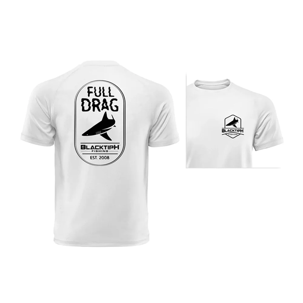 Camiseta De manga corta para Pesca, ropa deportiva De secado rápido, color negro, protección UV, Tiph