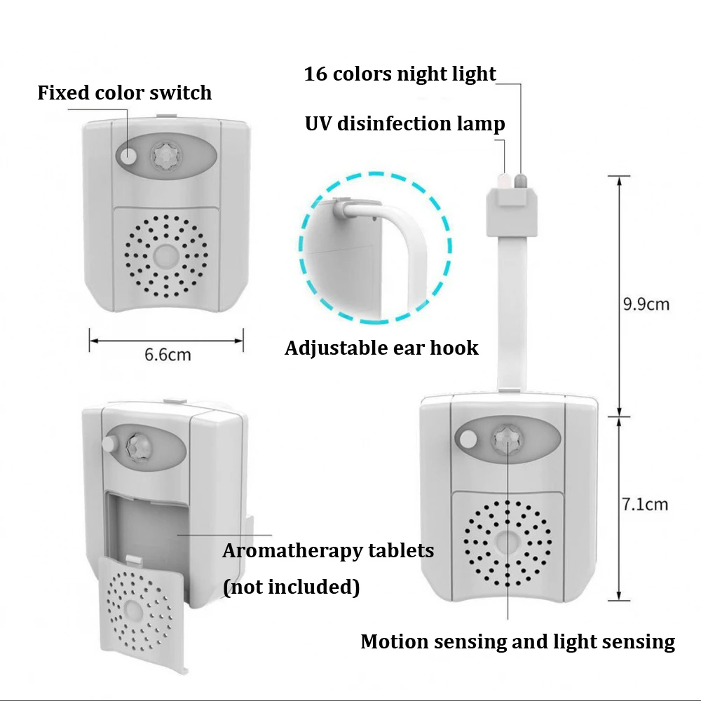 Toilet Bowl Backlight Motion Sensor Ambient Night Light RGB UV Disinfect Backlight BatteryAAA Lamp For Toilet Room Decor