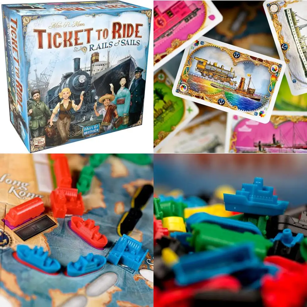 

Ticket to Ride: Rails & Sails - Strategic Train & Ship Expansion Game for Ages 10+, 2-5 Players, 90-120 Min Playtime