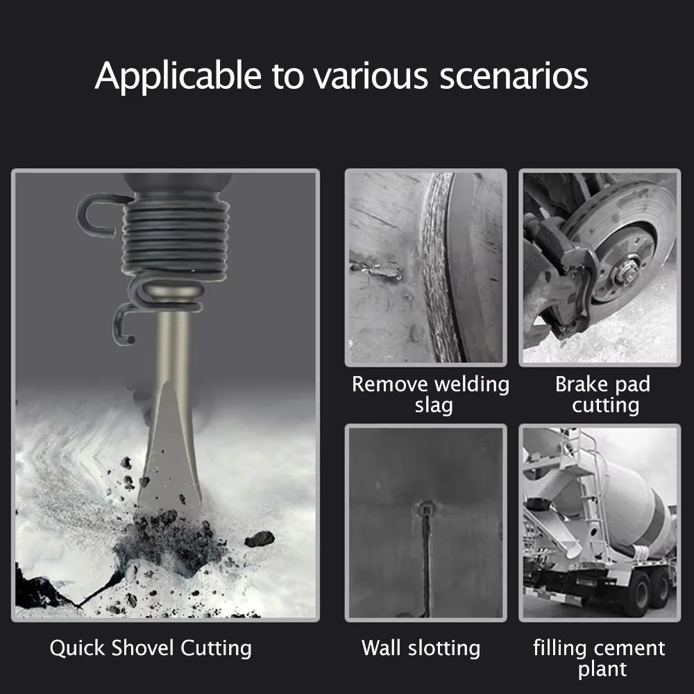 Industrial Handle Straight Type Pneumatic Hammer Tool Shovel Hammer Wind Tool Pick Rust Remover Head Chisel Pneumatic Tool