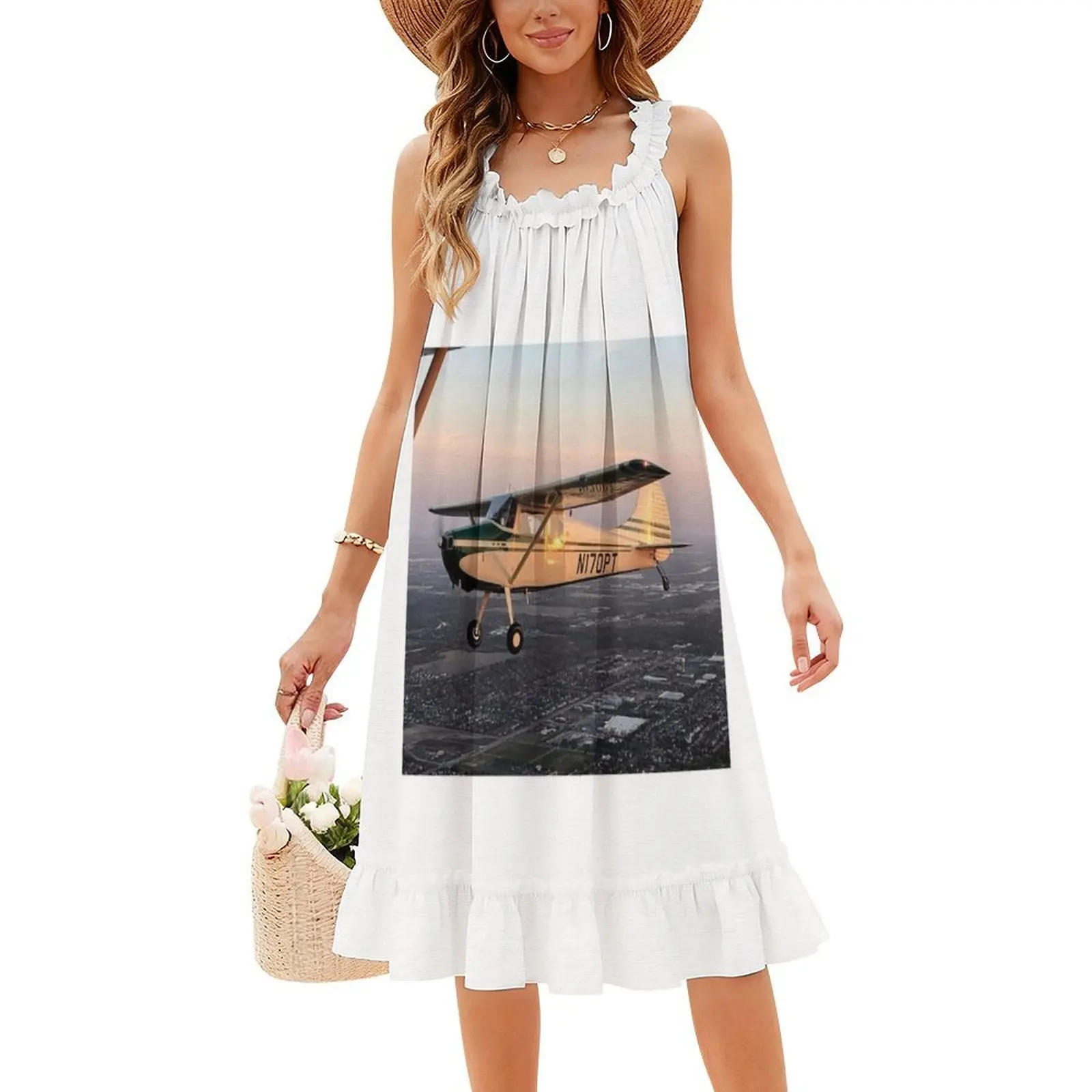 فستان هيب هوب نسائي من سيسنا 170 ملابس خروج جرافيك مطبوع للحفلات ملابس للنادي سيسنا 170 تشكيل الطيران ملابس نسائية طائرة #4