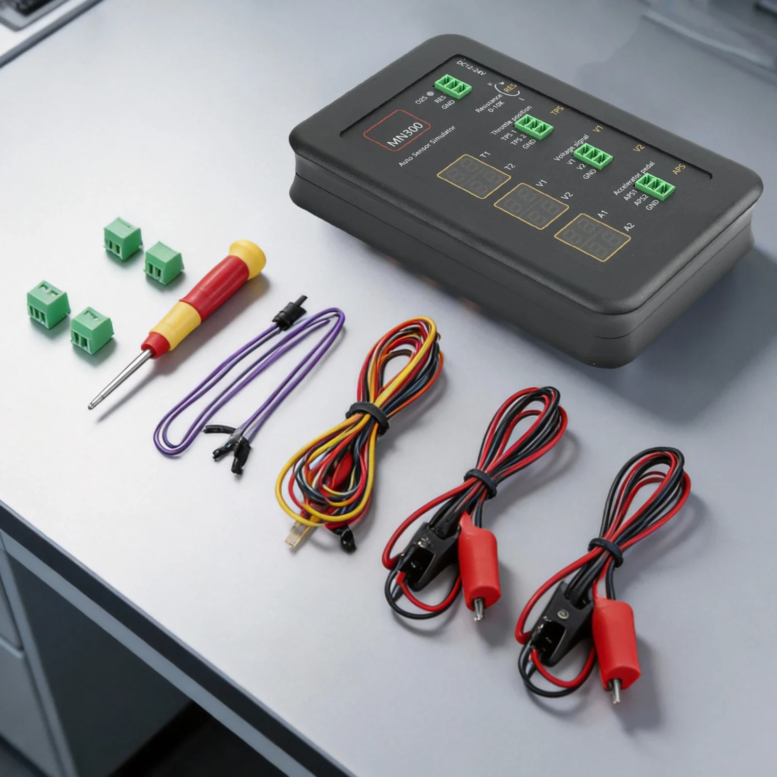 MN300 Automotive Sensor Simulator, 12-24V Signal Generator For Voltage Resistance Oxygen TPS Testing, Car Diagnostic Tool With A